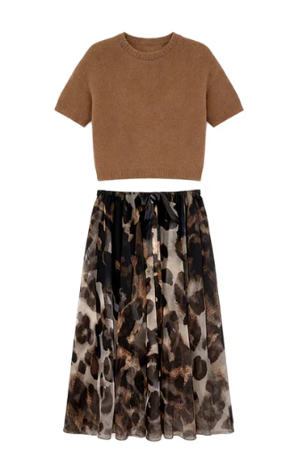 Urban Knit & Bold Skirt Set