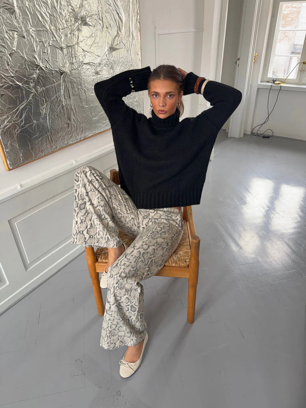 Dubleo knit sweater with short sleeves – Green