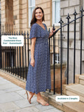 Maddie Short Sleeve Dress - Navy Polka Dot Print